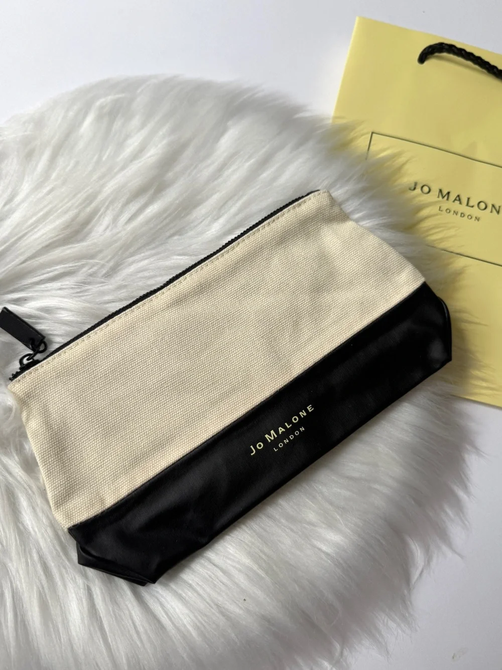 Jo Malone Cream and Black Cosmetic Pouch New